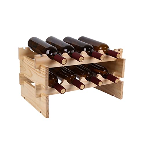 Yalych Home Kitchen Wine Racks Household Wine Rack Decoration, Wine Holder, Wood Wine Rack Stackable, Small Wine Cabinet Display Rack Wine Lattic