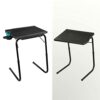 OAK N' OAK TABLE BUDDY smart® MARBLE | Adjustable Multi Position Portable Folding Table Mate with Cup Holder for Bed Trey, Work, Watch TV, Dining