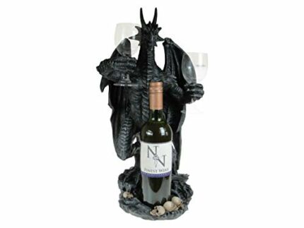 Nemesis Now Dragon Guardian 50cm Wine Bottle Holder, Resin, Black, One Size