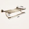 HIGOH Towel Racks, Bathroom Towel Rack Wall Mounted Towel Holder,European-Style All-Copper Bathroom Hardwares,American-Style and Antique Bath Tow