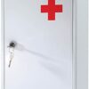 Universal Bargain First Aid Wall Mount Cabinet Locker Box Lockable Case Wall Mounted Box For Medicine And First Aid Container Storage Emergency L