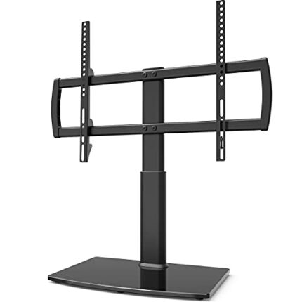 Universal TV Stand/Base Tabletop TV Stand with Bracket Mount for 32 to 70 inch 4 Level Height Adjustable, Heavy Duty Tempered Glass Base, Holds u
