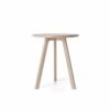Round Side Table 100% Solid Wood Occasional Table Minimal Scandinavian End Table for Living Room Sofa Table (Whitewash Oak)