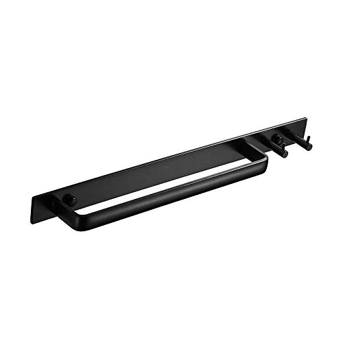Gabriera Towel Bar with 2 Hook for Bathroom Kitchen 15.7" Towel Holder Rack Wall Mounted Aluminum