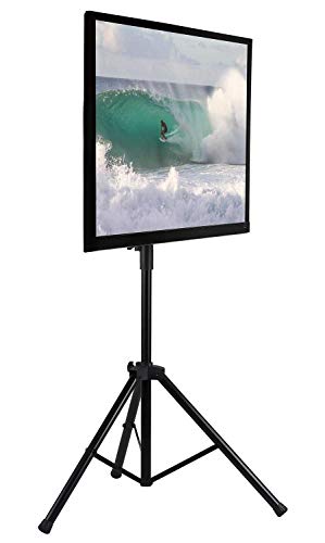 Mount-It! TV Tripod Floor Stand | Portable Tilting TV Stand for 32-70 Inch Flat Screen Displays, Quick Assemble, Height Adjustable, Pole Supports