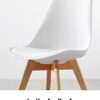 IHANA Dining Chair with Cushioned Pad Seat & Solid Beech Wood Legs for Mid Century Modern Dining Room Living Room Bedroom Kitchen & Lounge