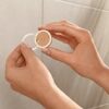 tesa® MOON GREY Toilet Paper Holder, matt grey - Roll holder without lid for industrial style and modern bathrooms - drill-free, incl. adhesive s
