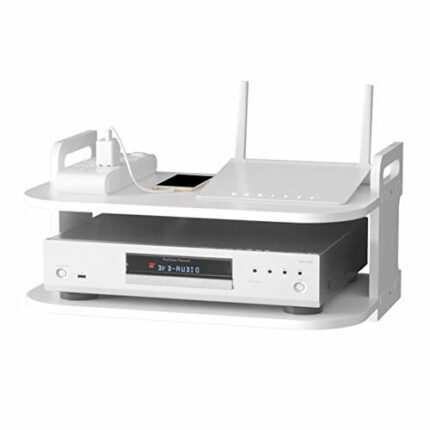 HONUTIGE TV Box Shelf, Wall Mount Router Bracket DVD Player Shelf, Multi-Purpose Floating Shelf For TV Components Cable Boxes Routers Remotes Gam