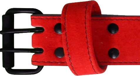 Damn-Fit® Leather Weight Lifting Belt Gym Fitness, 4” Wide Lumbar Support With Double Prong, Crossfit Bodybuilding Deadlift Powerlifting Squat Ba