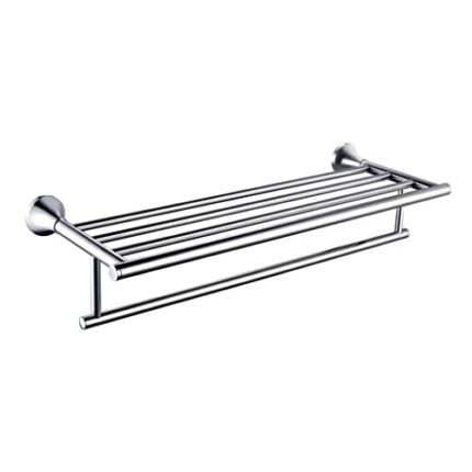 HIGOH Towel Racks, Bathroom Towel Rack Wall Mounted Towel Holder,Stainless Steel Double-Layer Towel Rack,Wall-Mounted Mirror Light Double-Layer T