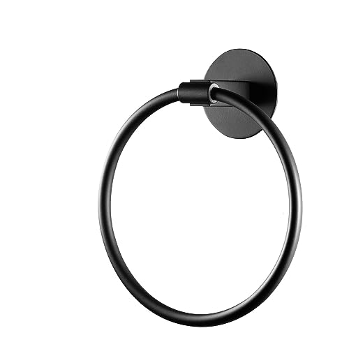 JS Self Adhesive Towel Holder,Stainless Steel Bathroom Towel Ring 7.08 inches/18cm,Wall Mounted 3M Self Adhesive Hand Towel Rails for Kitchen Bat