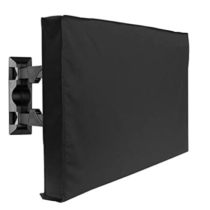 Mount Factory Outdoor TV Cover - 32" Model For 30" - 34" Flat Screens - Slim Fit - Weatherproof Weather Dust Resistant Television Protector - Bla