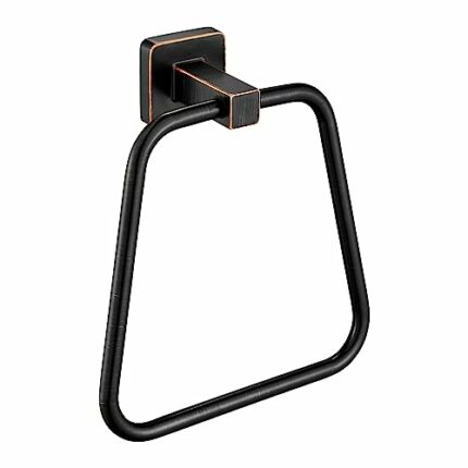 WOLIBEER Bronze Hand Towel Holder,Oil Rubbed Towel Ring Wall Mount,Bathroom Towel Hanger Rack ORB Farmhouse Rustic Stainless Steel…