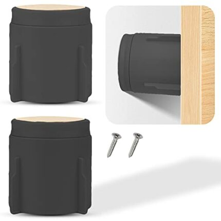 Yontree 2 Pcs Headboard Stoppers Bedside Anti-shake Fixer Adjustable Threaded Bed Frame for Home Room Furniture Wall Support (60-80mm, Black)