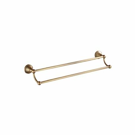 RSOCHS Double pole Towel Rack -Towel Bar Towel Holder with Double Rod Brushed Stainless Steel Wall Mount Bathroom Shelf Rack Contemporary Style