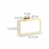 RSOCHS Gold Towel Rings Square Wall Mounted Bathing Towel Rack Copper Zinc Alloy Kitchen Bathroom Accessories
