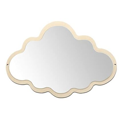 SUPVOX Irregular Mirror 1pc Acrylic Cloud Shaped Baby Nursery Mirror, Self Adhesive Cloud Shaped Mirror, Safe Mirror Wall Decorative Mirror Acryl