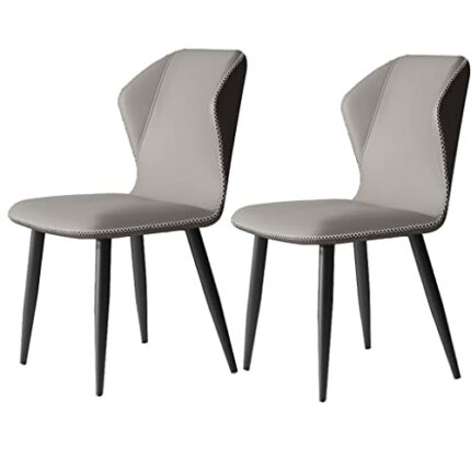 Kitchen Dining Room Furniture Chairs Modern Dining Chair Set Of 2 PU Leather High Back Padded Soft Seat Reception Chair for Office Lounge Dining