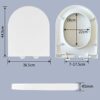 Toilet Seat Soft Close, Toilet Seats with Quick Release for Easy Clean, Easy Top Fixing with Adjustable Hinges, Anti-Slip Standard White D Shape