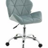 HNNHOME Modern Eris Padded Swivel Fabric Home Office Desk Computer Chair, Height Adjustable (Grey, Velvet)