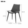 dining chair Kitchen Dining Room Furniture Chairs Dining Chairs Water Proof Leather Side Chair With Black Steel Legs Kitchen Living Room Lounge C