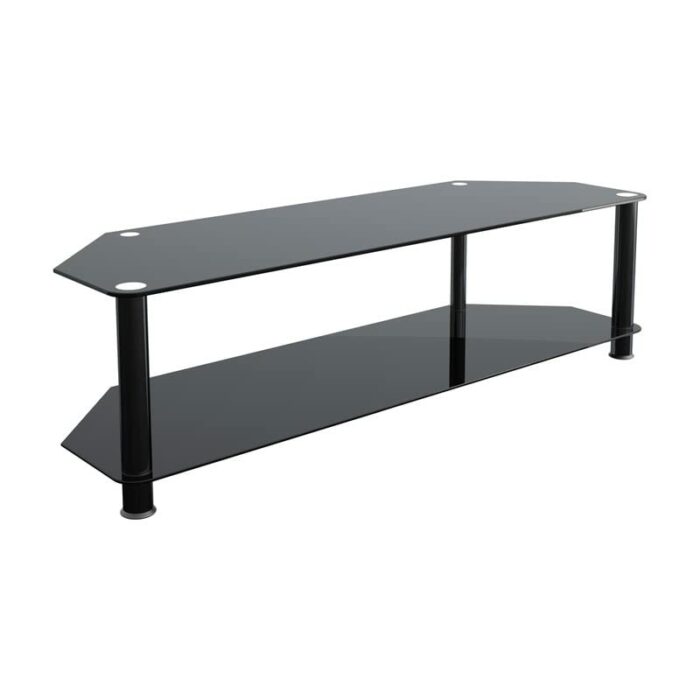 King Universal Black Glass TV Stand 60cm suitable up to 32" inch for HD Plasma LCD LED OLED Curved TVs