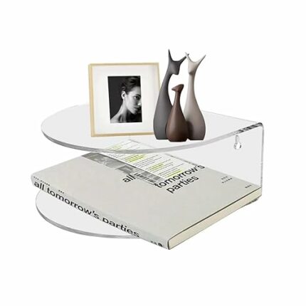 New Material Environmental Acrylic Floating Bedside Table, Bedroom Wall-Mounted Bedside Table, Hanging, 8 inches Long x 8 inches Wide x 4 inches