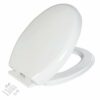 ZENO Toilet Seat Soft Close | Simple Bottom Fixing | Heavy Duty UF Material Anti-Bacterial Toilet Seats White with Adjustable Plastic Fixings | O