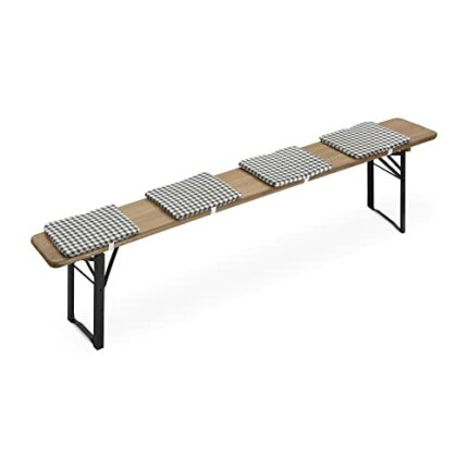 JEMIDI Set of 4 Bench Cushions - Garden Seat Outdoor Single Cushion Pack Pads for Outside Garden Patio Furniture Chair- Square 35 cm x 24 cm