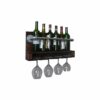 DLOETT Wooden Wine Rack- Rustic Wall Mounted Wine Racks,Metal Hanging Wine Rack,Home Room Living Room Kitchen Decor Display Rack