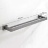 Towel Holder Wall Mounted Double Towel Rail No Drill Towel Shelf Self Adhesive Anti-rust Space Aluminum For Kitchen Toilet,grey,60cm