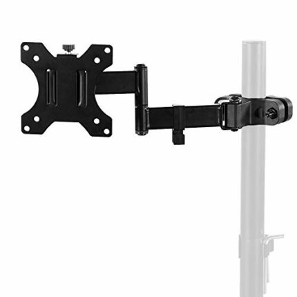 VIVO Steel Universal Full Motion Pole Mount Monitor Arm with Removable 75mm and 100mm VESA Plate, Fits 17 to 32 inch Screens, Black, MOUNT-POLE01