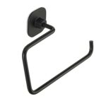 GEDY | Teide Bathroom Towel Holder Ring in Stainless Steel and Cromall, Black Finish, Dimensions 10 x 20 x 7 cm and 0.25 kg