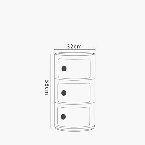 LUKEO Round Storage Unit Plastic Cabinet Bedside Table for Home Corridor Bathroom Bedroom