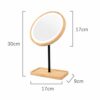 QUANJJ Wooden Desktop LED Makeup USB Charging Adjustable Bright Diffused 360 Rotation Light Up