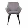 Aspect Set of 2 Windsor Modern Accent Arm Dining Chairs,Grey Fabric Seat and Black Legs, W61xD41xH85 cm