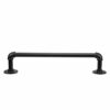 BSTKEY Vintage Industrial Pipe Towel Holder - Wall Mounted Retro Metal Towel Rack Bar Hanging Bathrobe Holder Hanger, Bathroom Accessories, Black