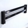 Towel Rack Multi-functional Aluminum,Foldable Double Bar Towel Rails,Bathroom Toilet Wall Mounted Towel Holder