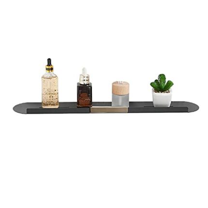 Bathroom Shelf Bathroom Shelves Black Shower Rack No Drilling Bathroom Shelving Wall Mounted Stainless Steel Self Adhesive For Toilet Bathroom-50