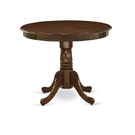 East West Furniture ANT-AWA-TP Antique Modern Kitchen Round Dining Table Top with Pedestal Base, 36x36 Inch, Walnut