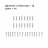 Sun Shade Sail Hardware Kit, Tiberham Heavy Duty Anti-Rust Rectangle/Square Shade Sail Installation for Patio Lawn and Garden (44 Pcs)