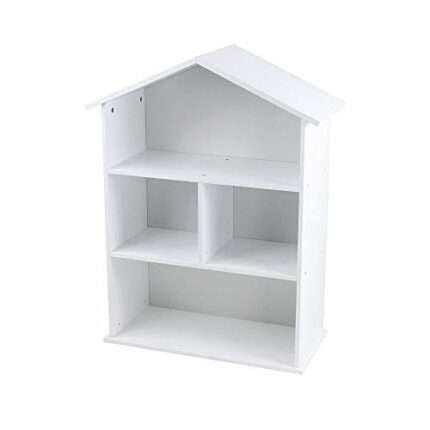 House Childrens Bookcase, White, H 87cm x W 67.5cm x D 30cm