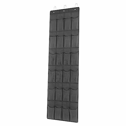 ALLWYOU Over the Door Shoe Storage with 3 Metal Hooks,Over the Door Hanger Hanging Shoe Storage Organiser 24 Large Mesh Pockets for Livingroom/Ki