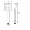 Black matt Universal 1 Mode Shower Head Slim Square High Pressure Shower Head Rainfall Hand Held Water Saving Bathroom Handshower