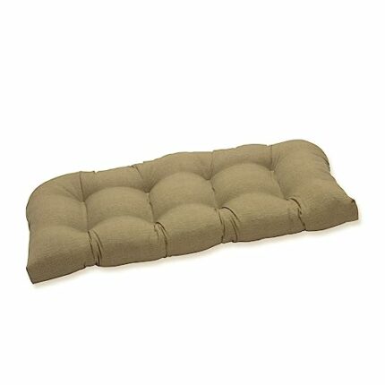 Pillow Perfect Indoor/Outdoor Taupe Textured Solid Wicker Loveseat Cushion