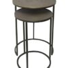 ASPECT Paloma Set of 2 Round Nesting Table, Glossy Tops Base, Metal, White/Chrome, L 40 diax50(H) cm/S 30x40(H) cm