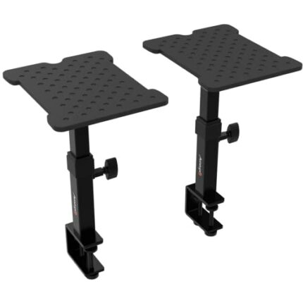 Audibax Neo STM-15 - Speaker Desk Stand - Studio Monitor Stand - Height Adjustable from 22.4 to 29.7 cm - Adjustable Angle up to 10° - Universal