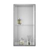 Bernkot Stainless Steel Shower Niche Matte Black 24" X 12" No Tile Needed Wall Niche Rimless Double Recessed Shower Shelves for Bathroom Flush-Mo