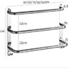 With Hook Towel Rack With Three Rods SuS 304 Stainless Steel,Bathroom Wall-Mounted Towel Rail Easy To Clean(Color:80cm)