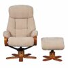 GFA The Nice - Swivel Recliner Chair And Matching Footstool In Pebble Genuine Leather